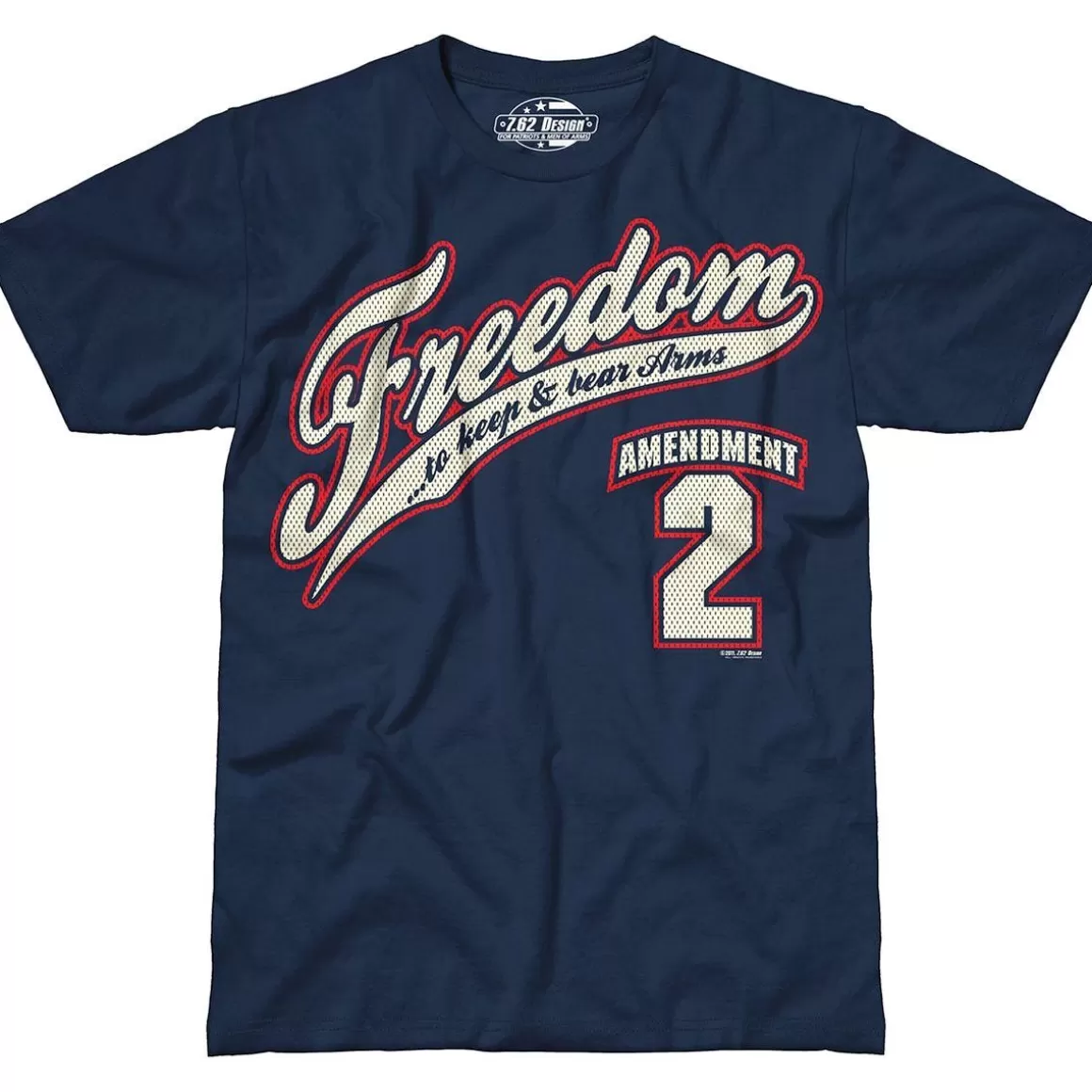 7.62 Design T-Shirts & Vests> 2Nd Amendment Freedom T-Shirt Navy Blue