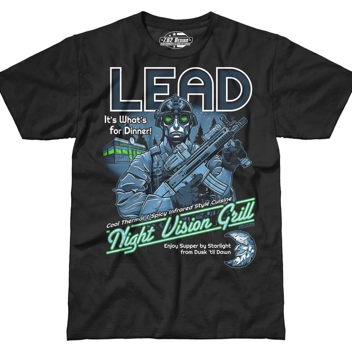 7.62 Design T-Shirts & Vests> Lead It's What's For Dinner T-Shirt Black