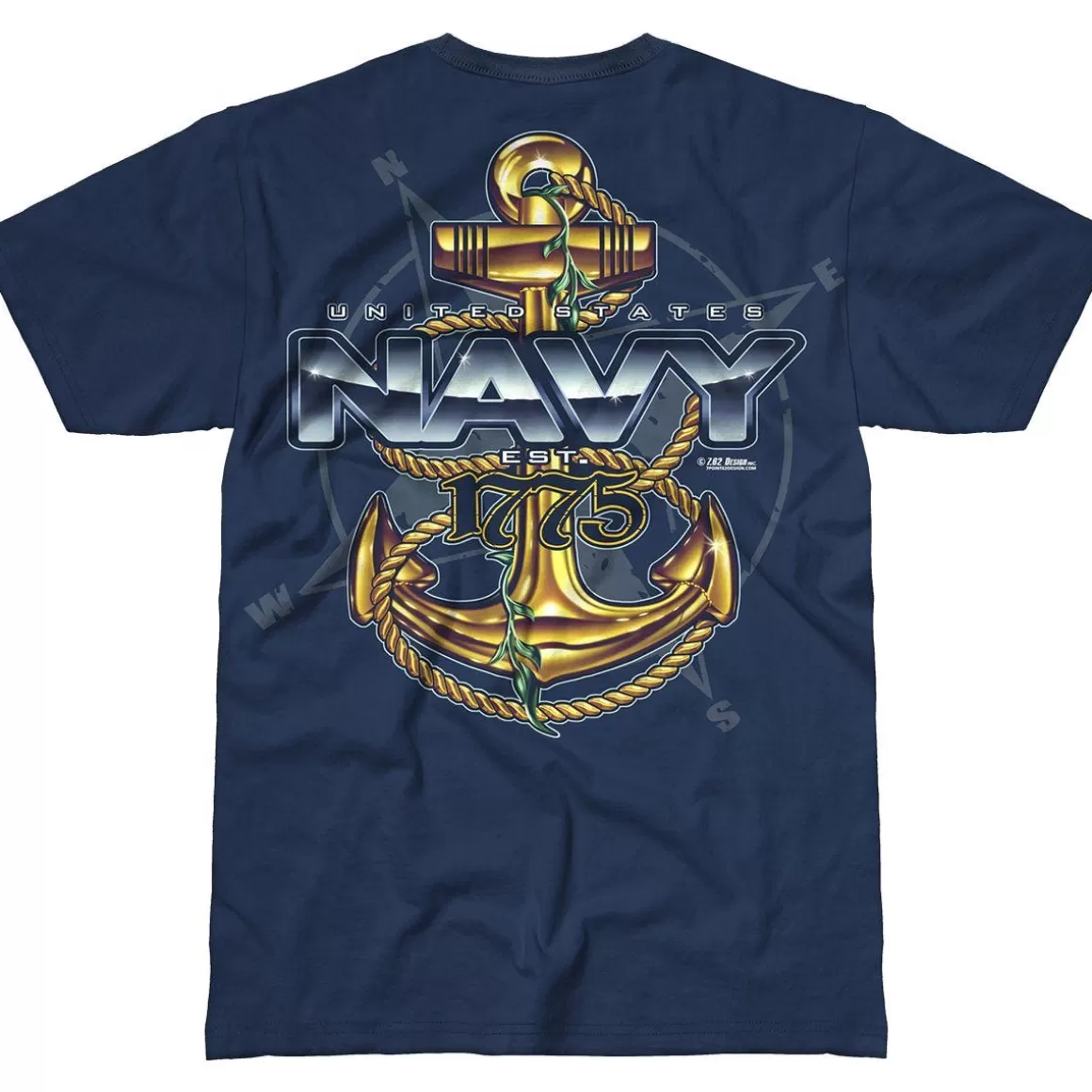 7.62 Design T-Shirts & Vests> Usn Compass Battlespace T-Shirt Navy