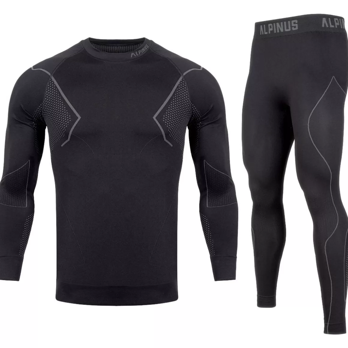 Alpinus Base Layers> Men Active Base Layer Set Black-Grey