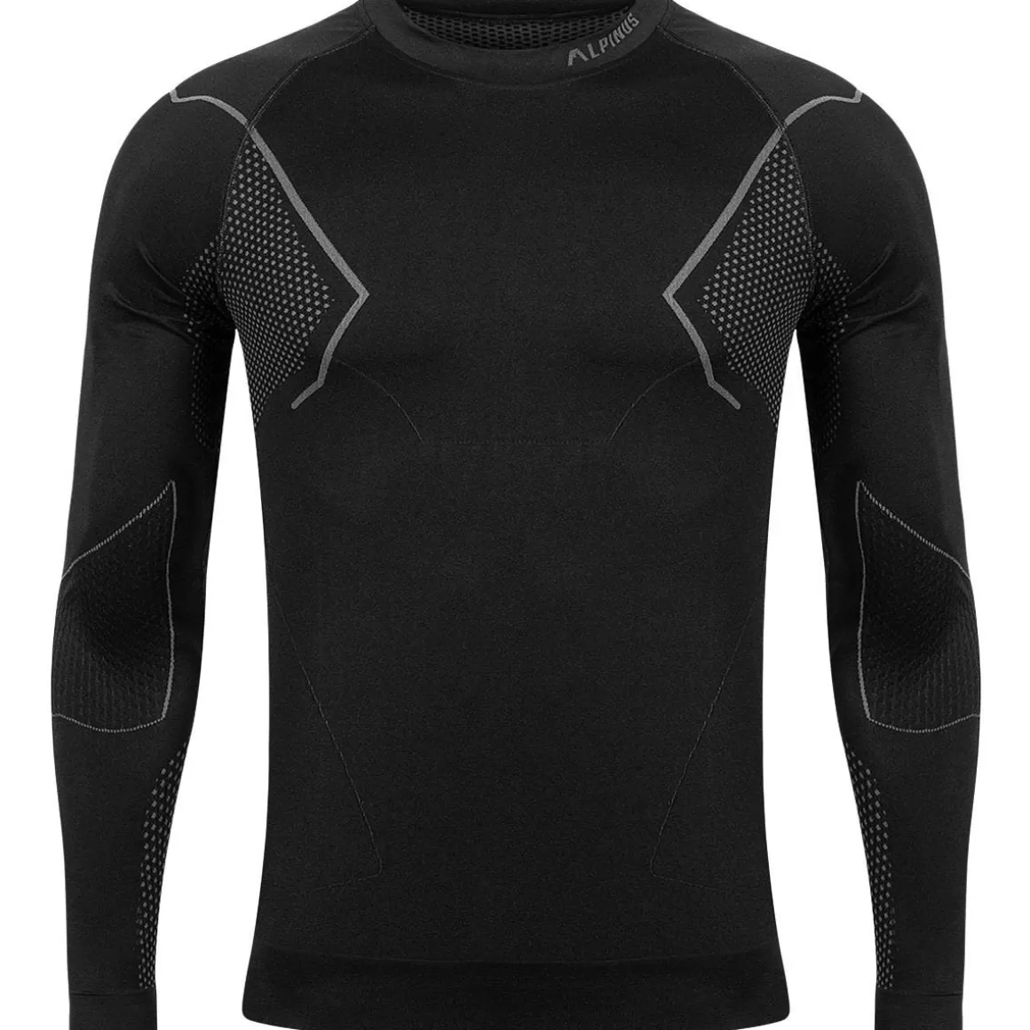 Brandit Base Layers>Alpinus Men Active Longsleeve Base Layer Black-Grey