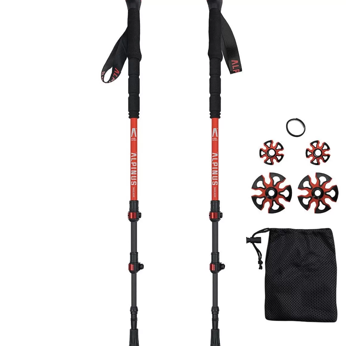 Alpinus Walking Sticks> Pro Trekking Poles Dhaulagiri Red