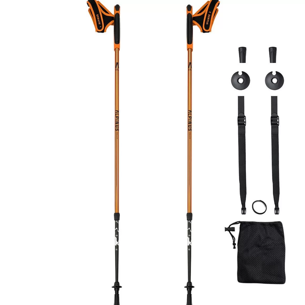 Alpinus Walking Sticks> Tactical Nordic Walking Poles Kungsleden Orange