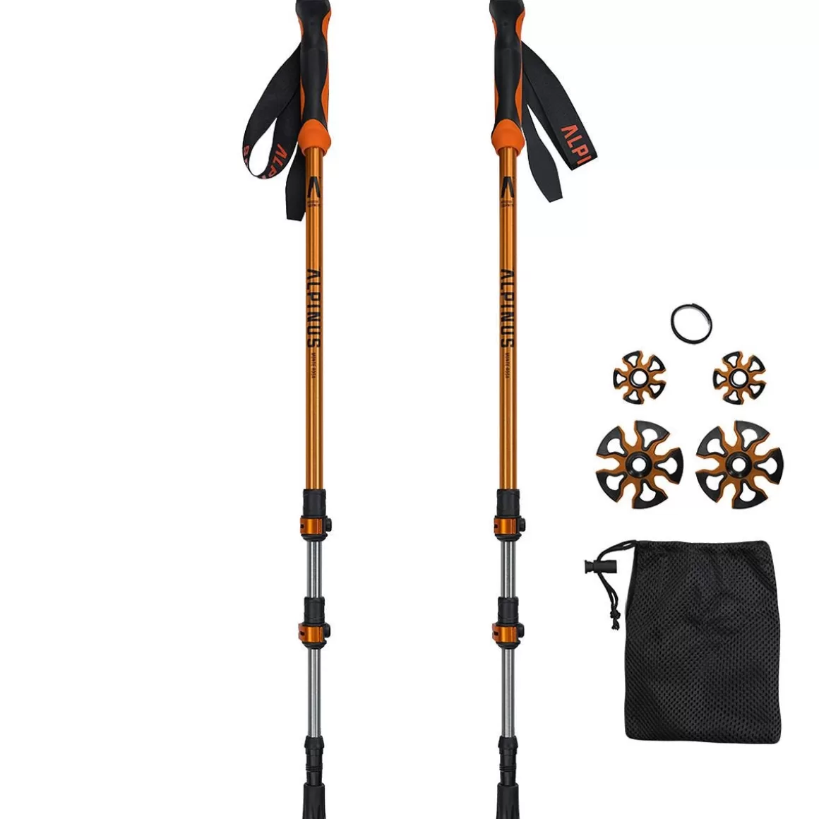 Alpinus Walking Sticks> Tactical Trekking Poles Monte Rosa Orange