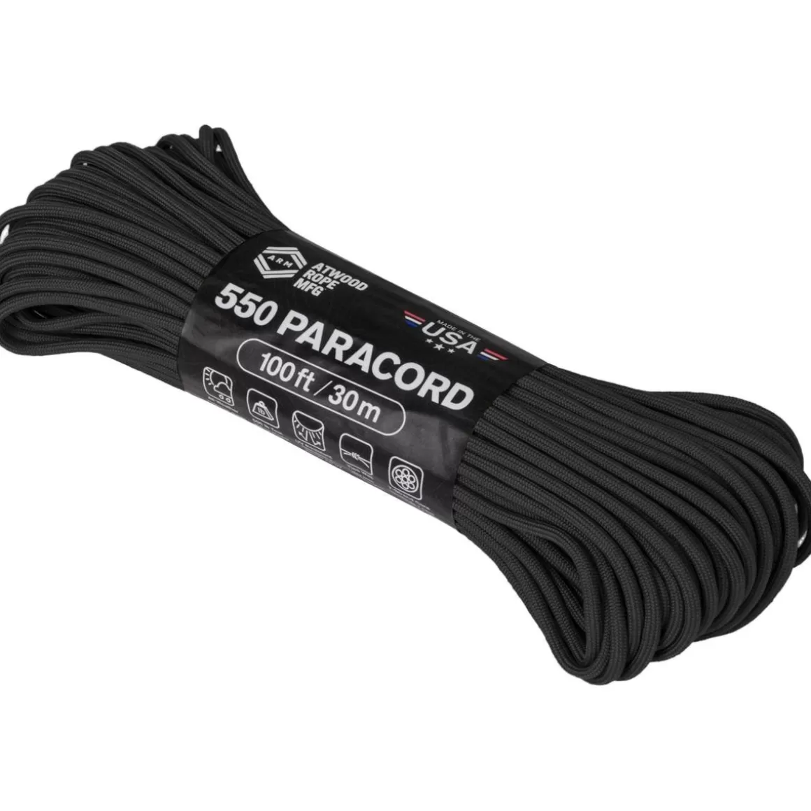 Atwood Rope Miscellaneous Accessories> 100Ft 550 Paracord Black