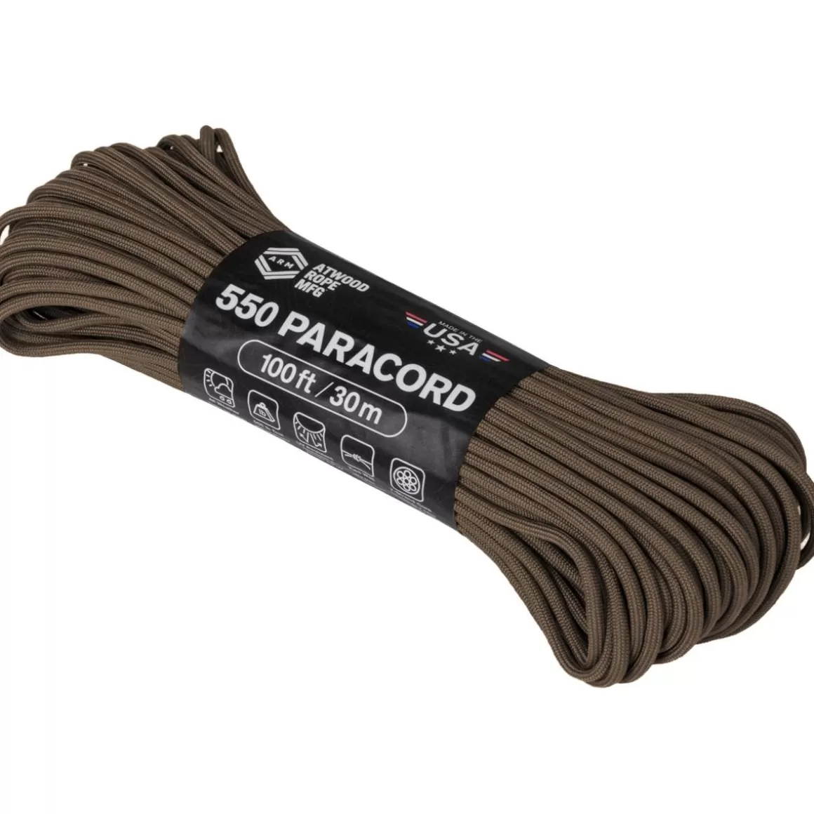 Atwood Rope Everything Else> 100Ft 550 Paracord Brown