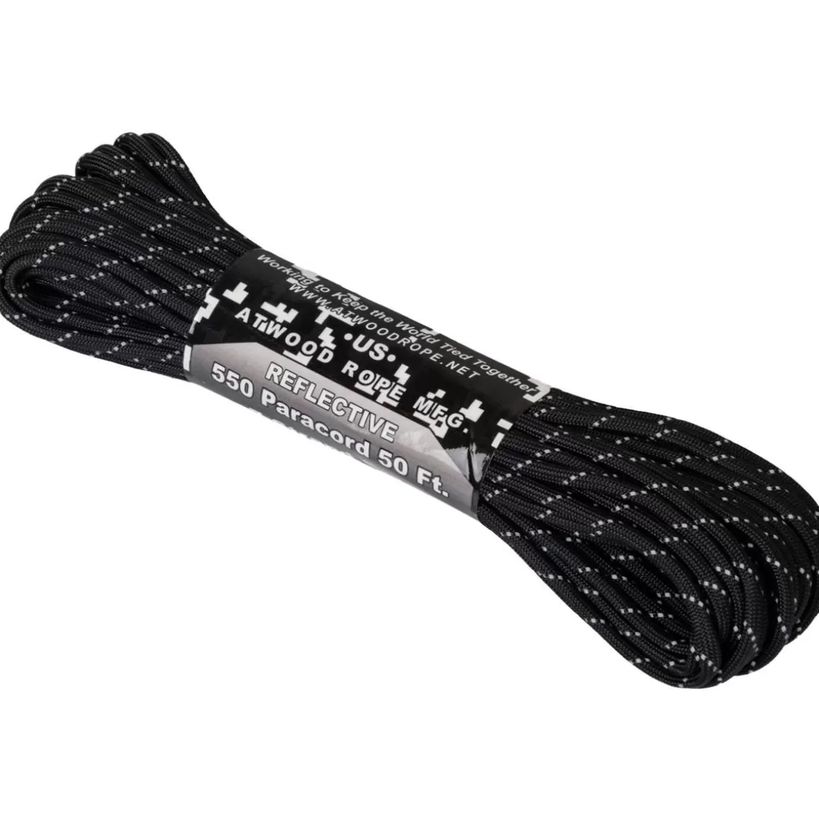 Atwood Rope Everything Else> 50Ft 550 Reflective Paracord Black
