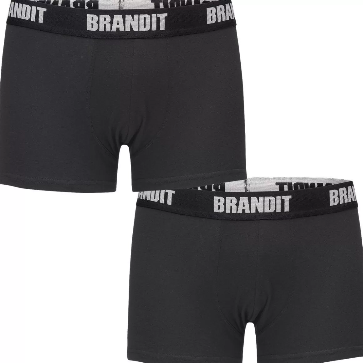 Brandit Base Layers> Boxer Shorts Logo 2 Pack Black / Black