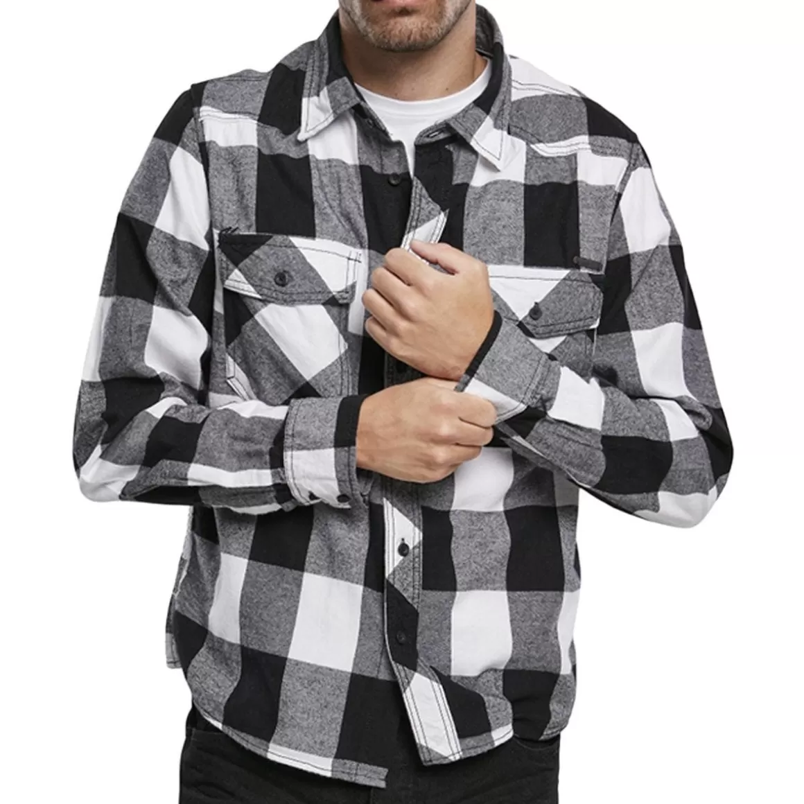 Flyye Industries Shirts>Brandit Check Shirt White / Black