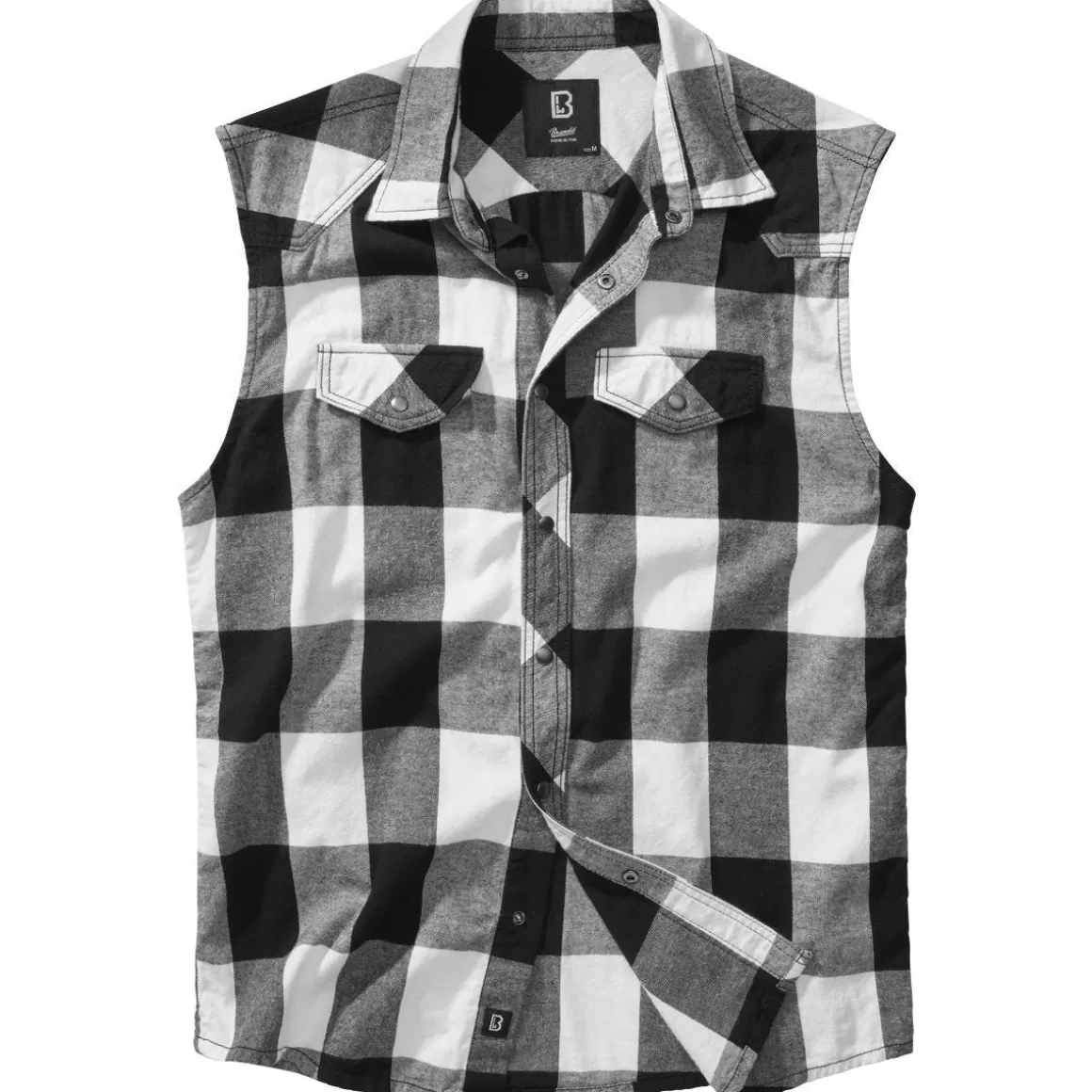 Helikon Shirts>Brandit Checkshirt Sleeveless White / Black