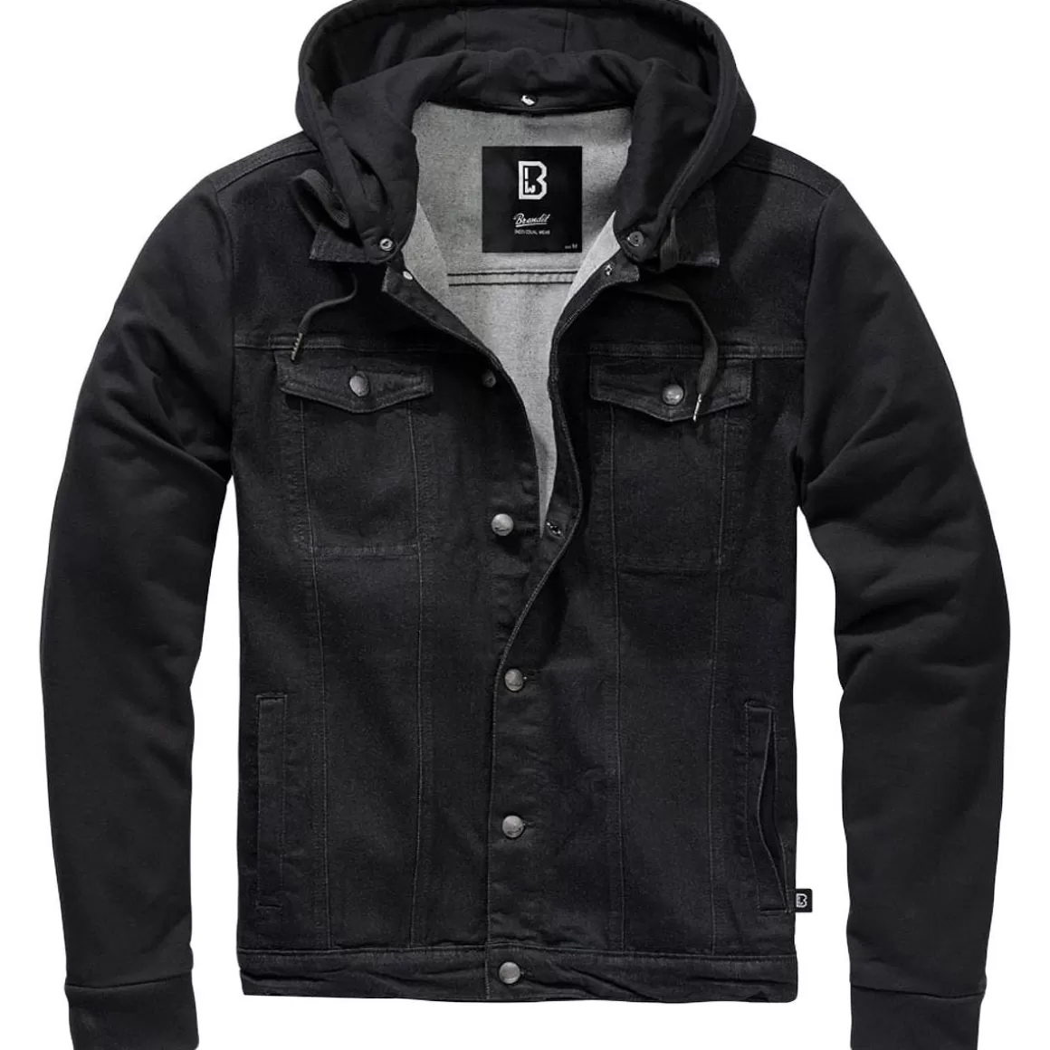 Brandit Jackets & Coats> Cradock Denim Sweat Jacket Black/Black