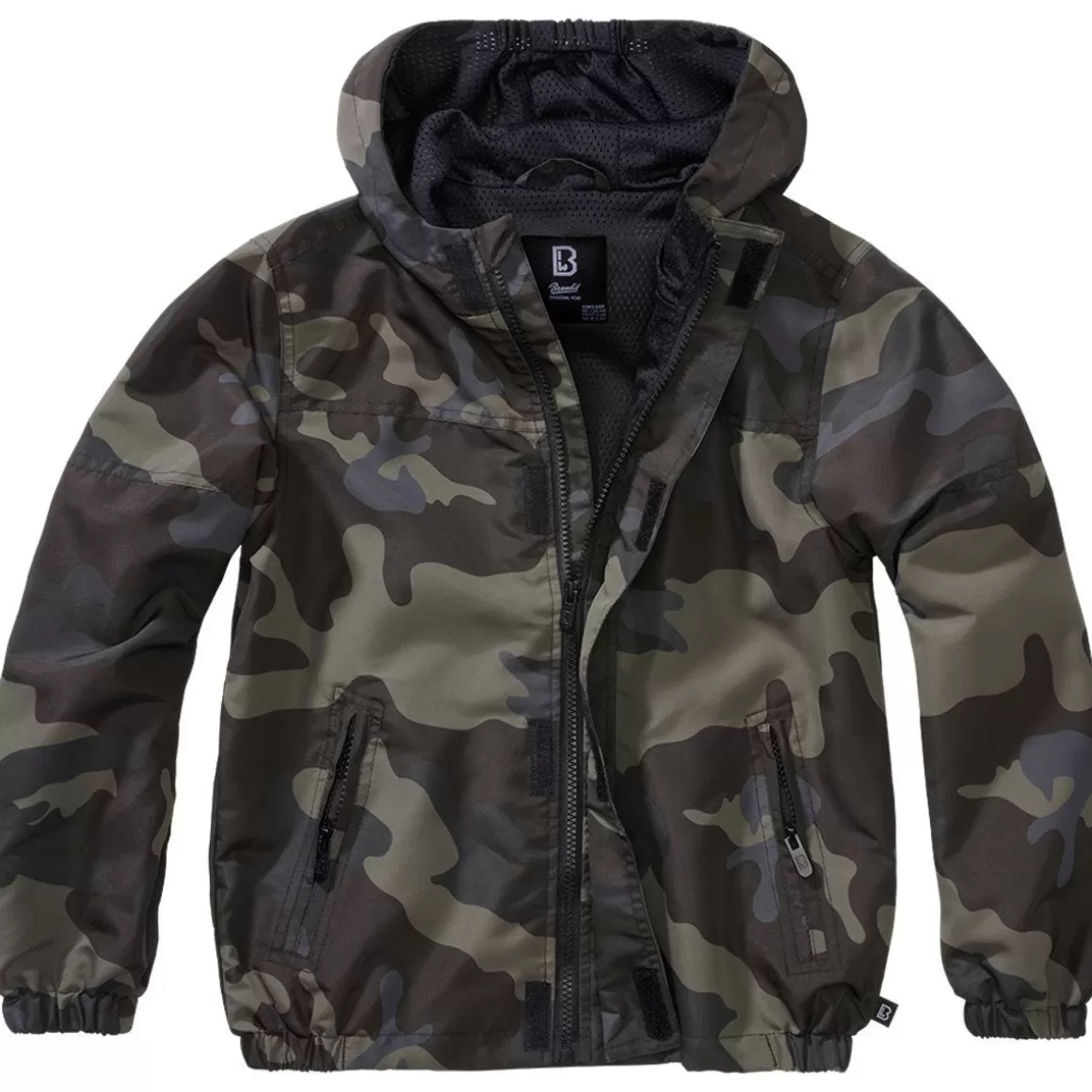 Helikon Jackets>Brandit Kids Summer Windbreaker Front Zip Dark Camo