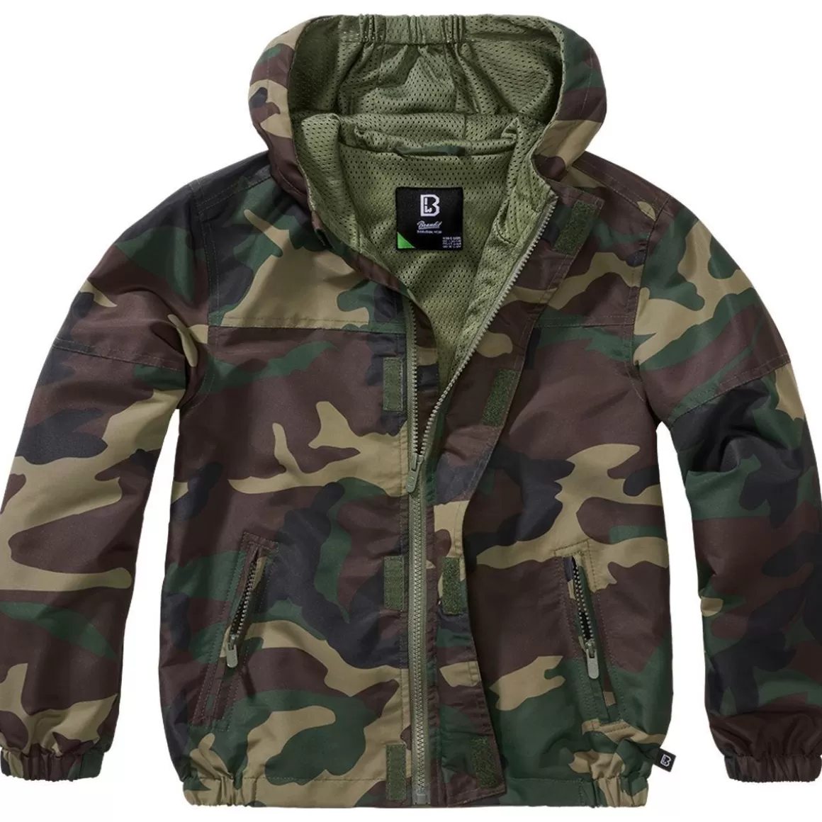 Propper Jackets>Brandit Kids Summer Windbreaker Front Zip Woodland