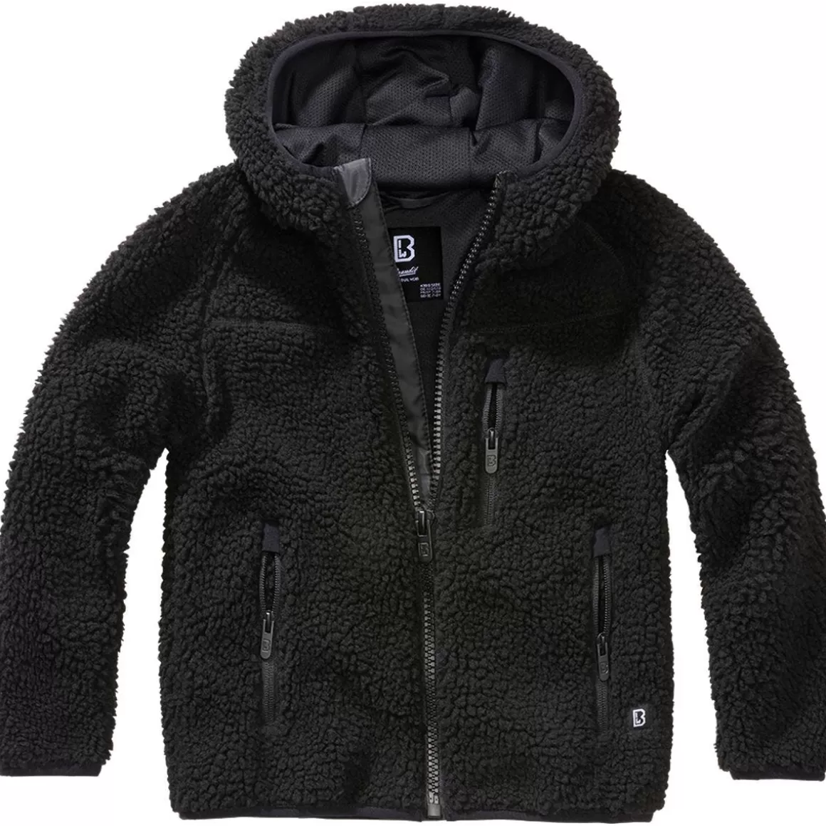 Helikon Jackets>Brandit Kids Teddyfleece Hooded Jacket Black