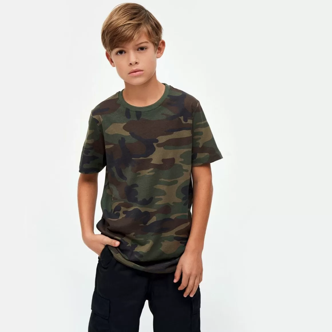 Civilian T-Shirts>Brandit Kids T-Shirt Woodland