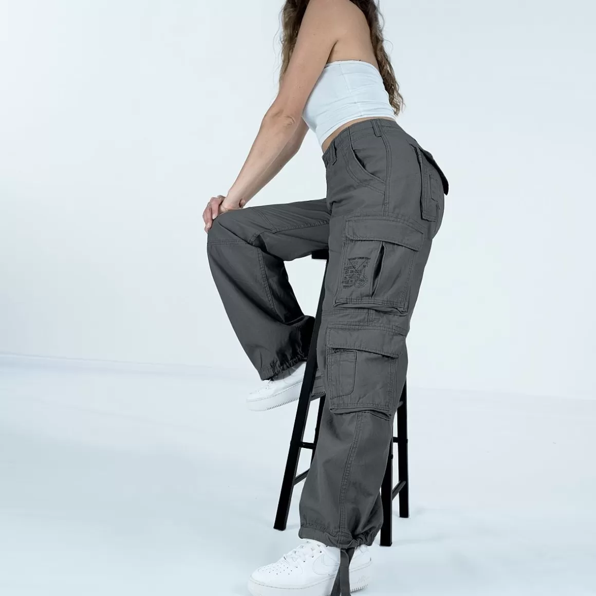 Highlander Forces Trousers>Brandit Ladies Pure Vintage Trousers Anthracite
