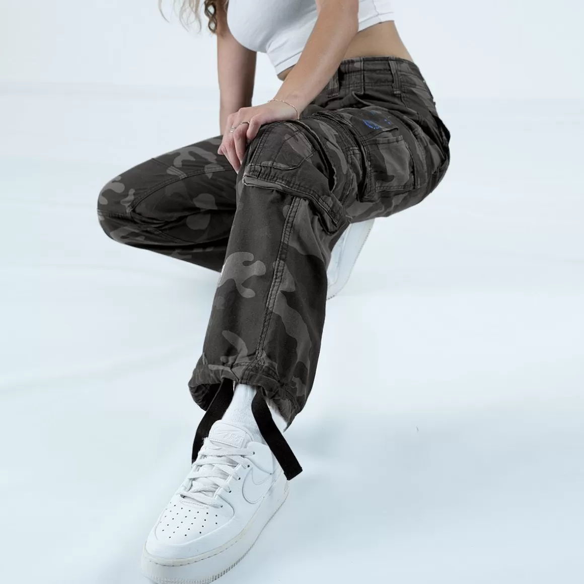 Mil-Com Trousers>Brandit Ladies Pure Vintage Trousers Dark Camo