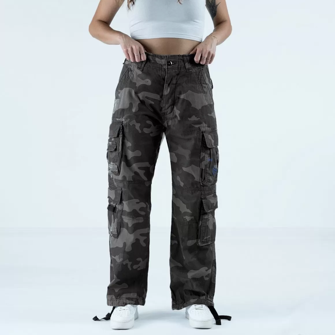 Mil-Com Trousers>Brandit Ladies Pure Vintage Trousers Dark Camo