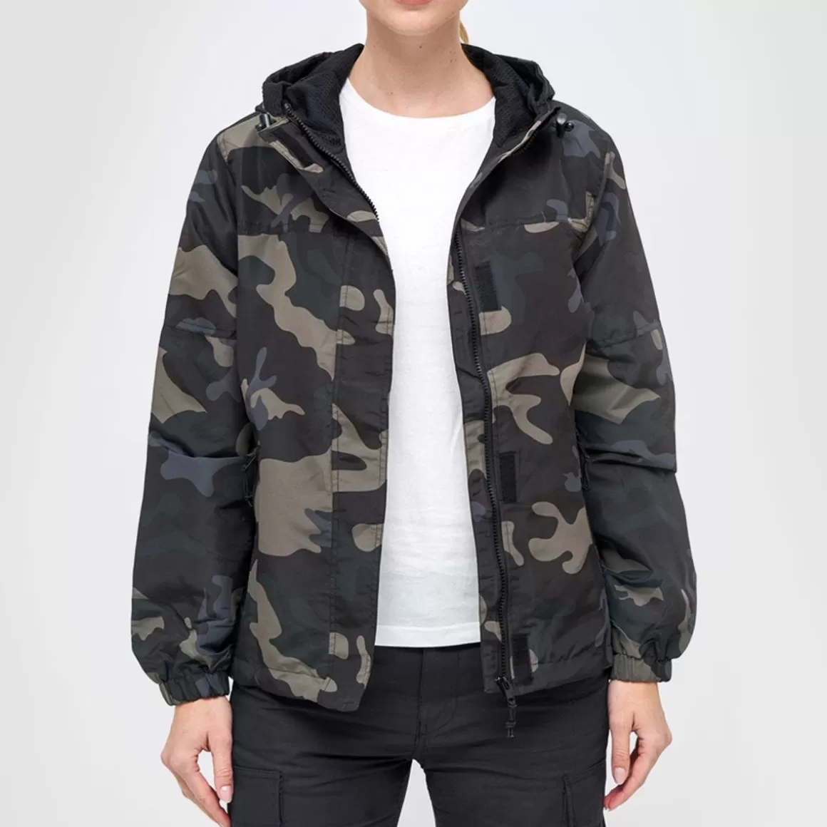 Wisport Jackets>Brandit Ladies Summer Windbreaker Frontzip Dark Camo