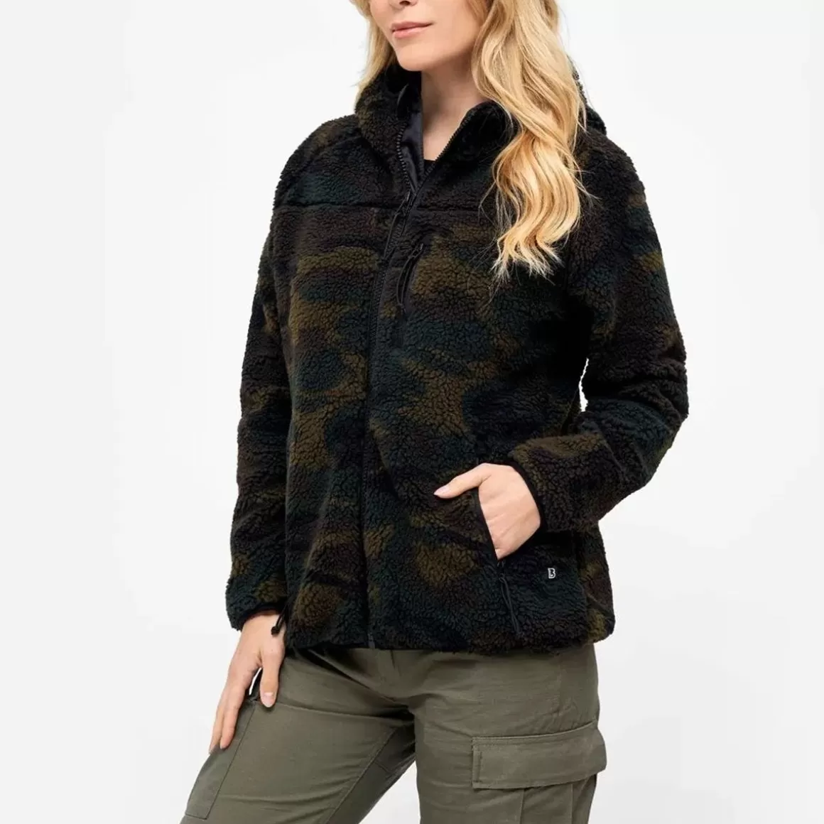 Wisport Fleeces>Brandit Ladies Teddyfleece Jacket Woodland