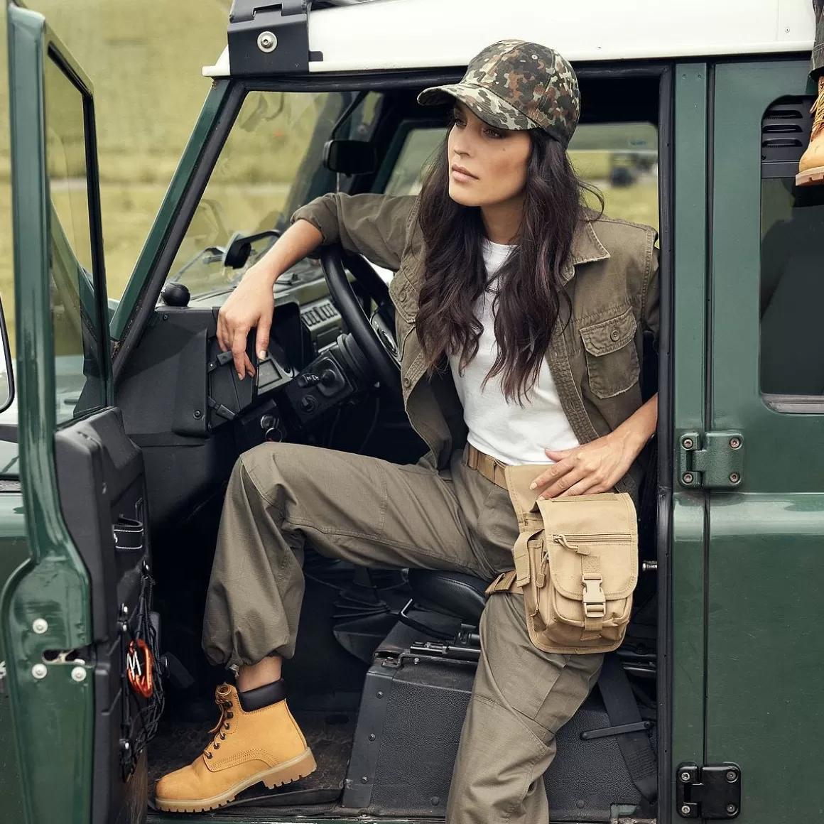 Mil-Tec Shirts>Brandit Ladies Vintage Shirt Longsleeve Olive