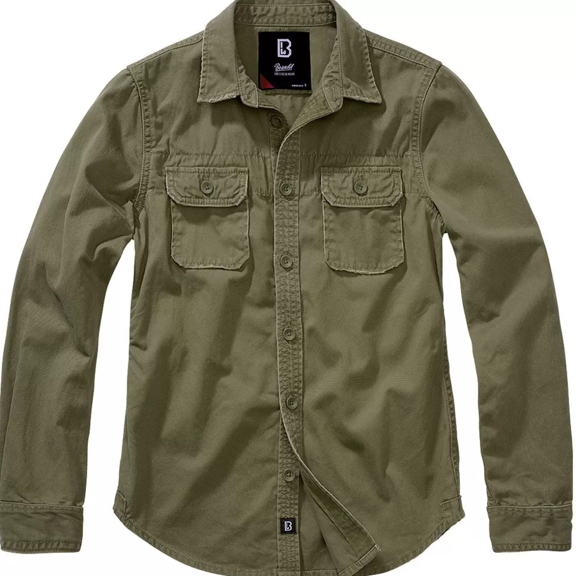 Mil-Tec Shirts>Brandit Ladies Vintage Shirt Longsleeve Olive