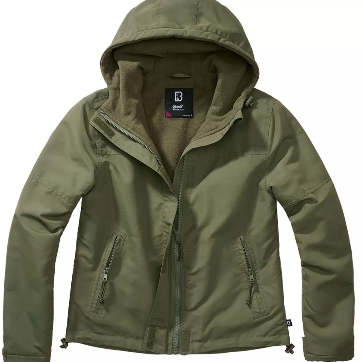 Wisport Jackets>Brandit Ladies Windbreaker Front Zip Olive