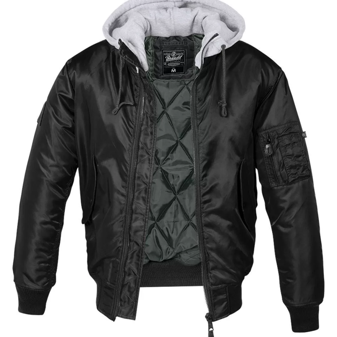 Brandit Jackets & Coats> Ma1 Sweat Hooded Jacket Black/Grey