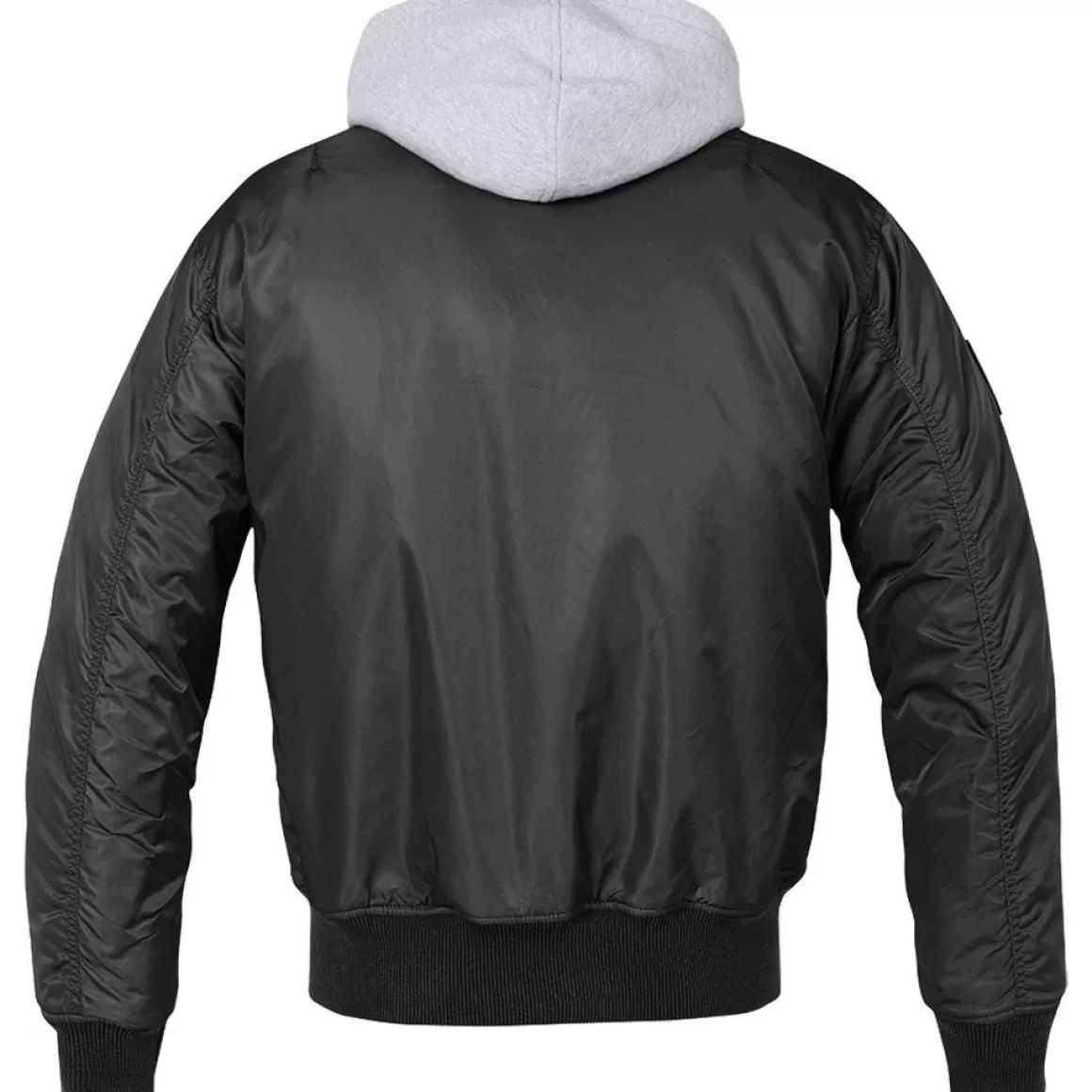 Brandit Jackets & Coats> Ma1 Sweat Hooded Jacket Black/Grey