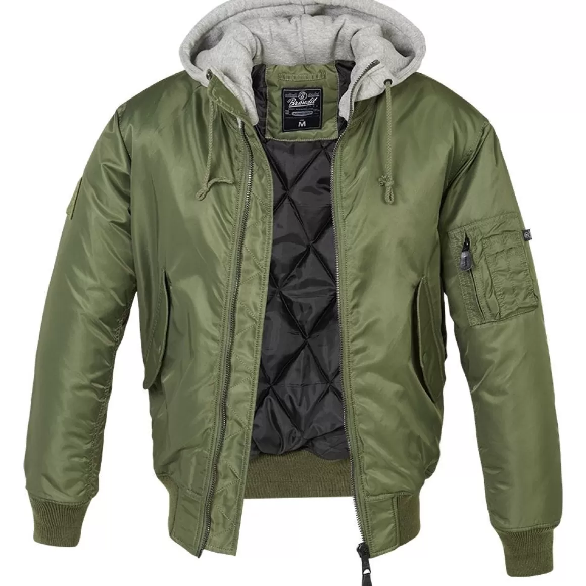 Brandit Jackets & Coats> Ma1 Sweat Hooded Jacket Olive/Grey