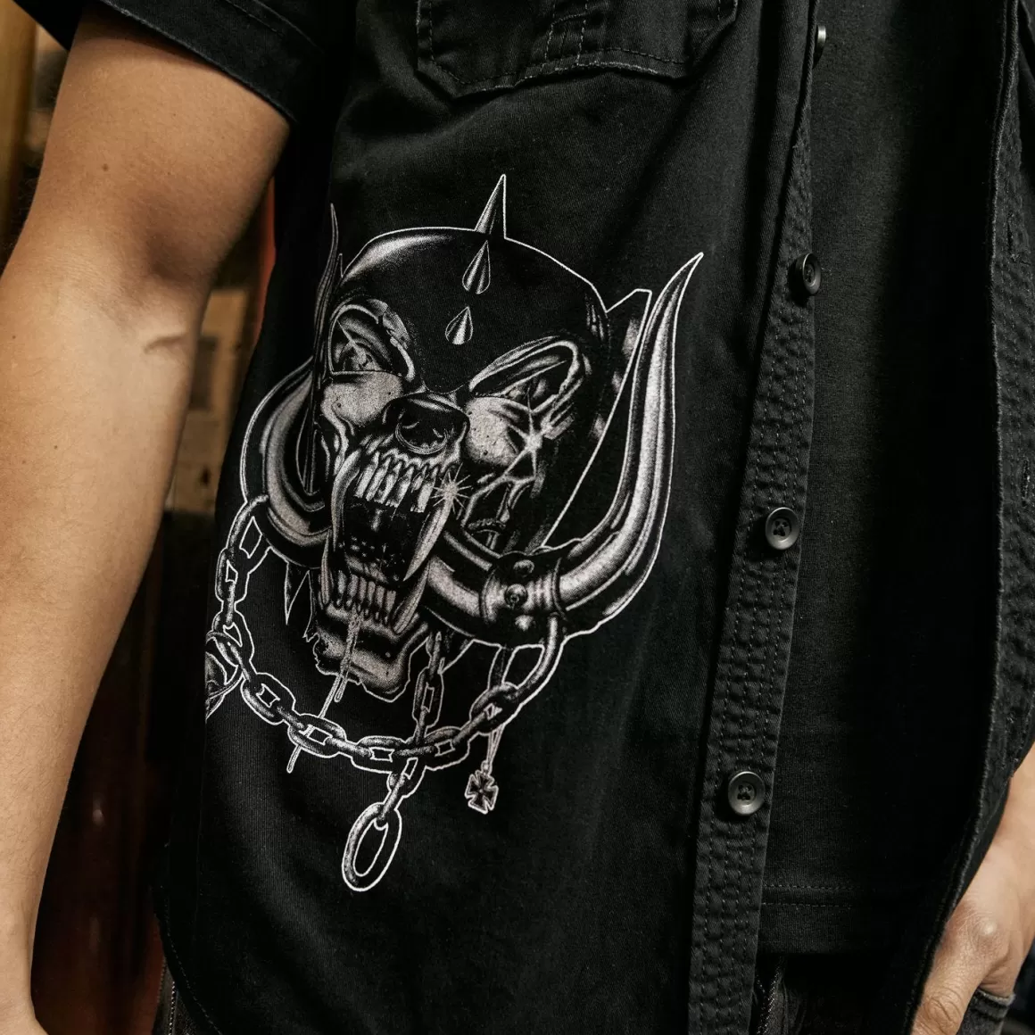 Helikon Shirts>Brandit Motorhead Vintage Shirt 1/2 Sleeve Black