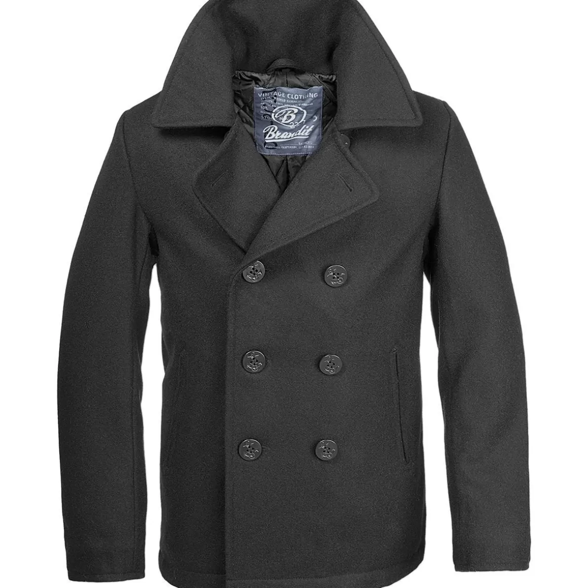 Brandit Jackets & Coats> Pea Coat Black