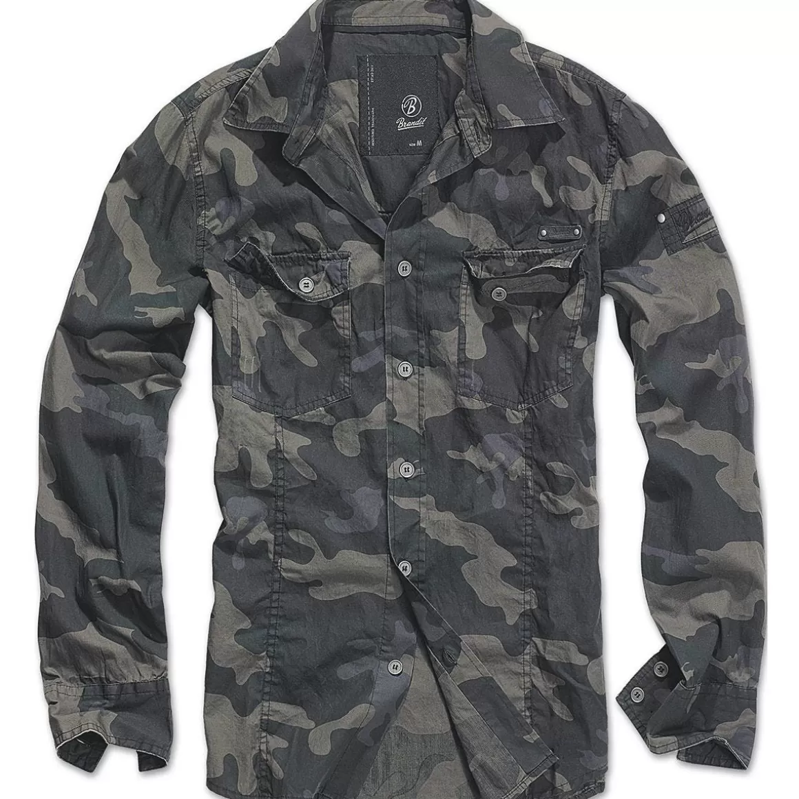 Flyye Industries Shirts>Brandit Slimfit Shirt Dark Camo