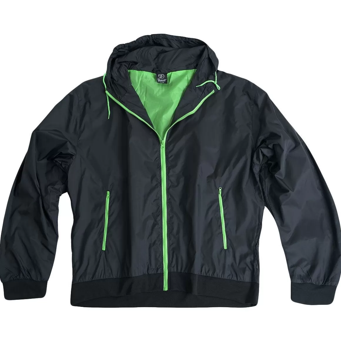 Brandit Jackets & Coats> Stream Jacket Black/Lime