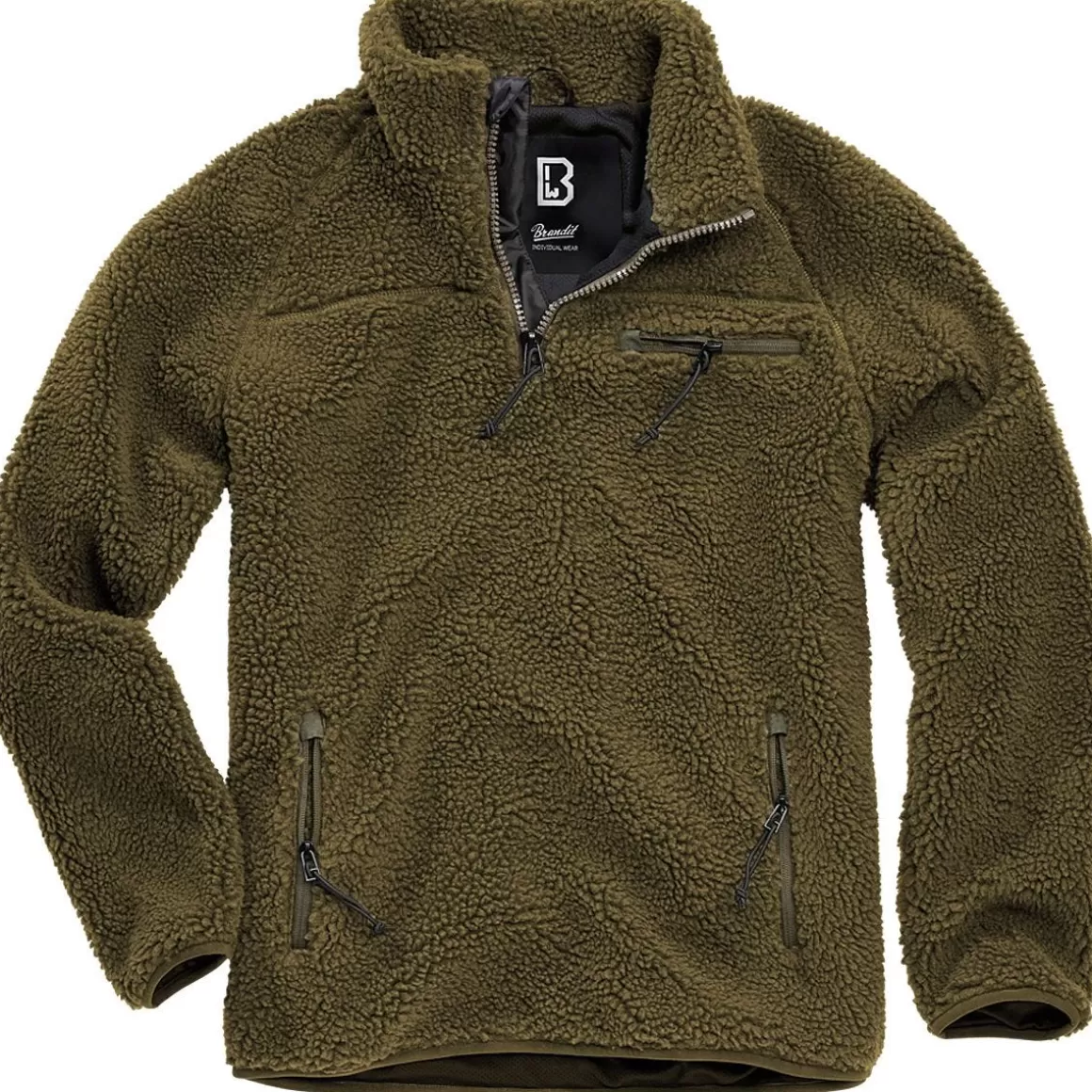 Mil-Tec Fleeces>Brandit Teddyfleece Troyer Olive