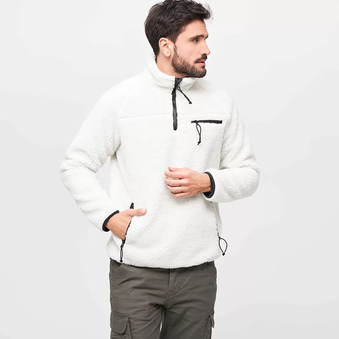 Helikon Fleeces>Brandit Teddyfleece Troyer White