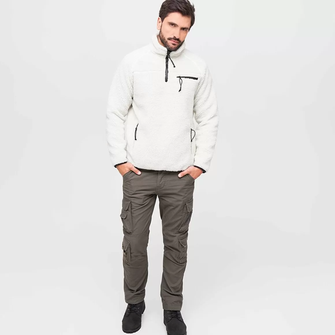 Helikon Fleeces>Brandit Teddyfleece Troyer White