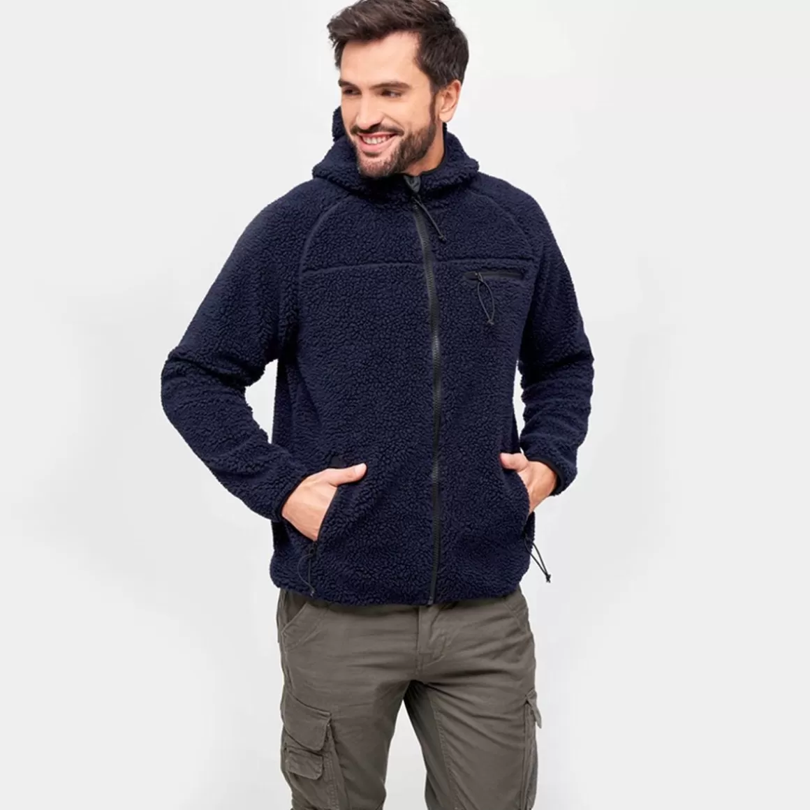 Highlander Fleeces>Brandit Teddyfleece Worker Jacket Navy