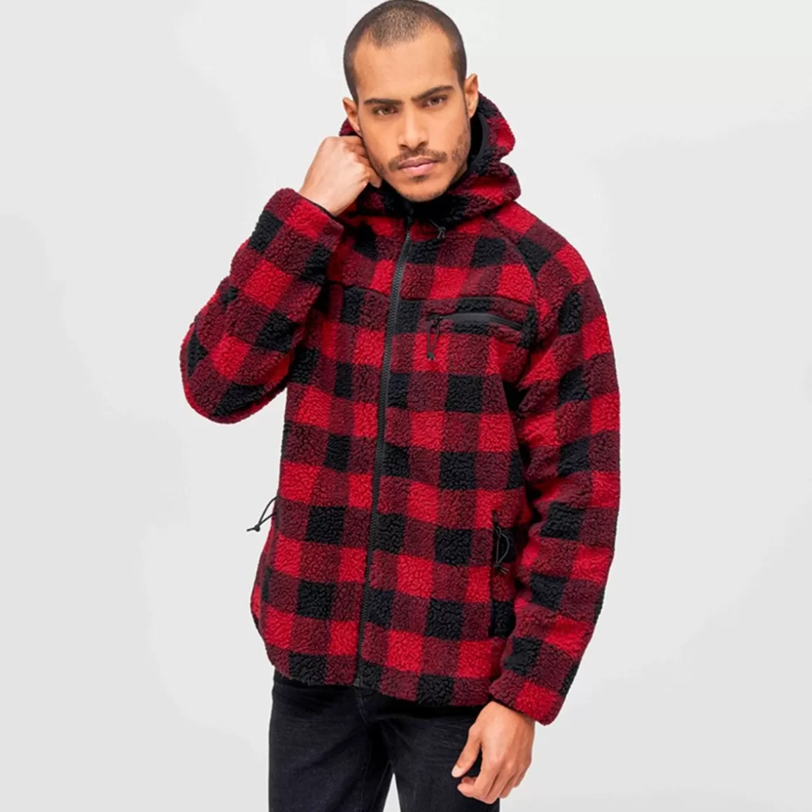 Helikon Fleeces>Brandit Teddyfleece Worker Jacket Red/Black