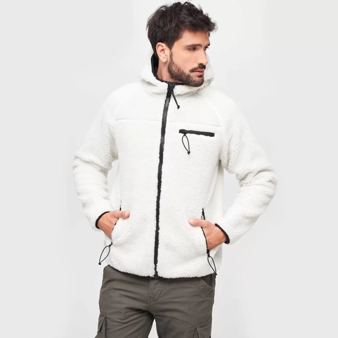 Flyye Industries Fleeces>Brandit Teddyfleece Worker Jacket White