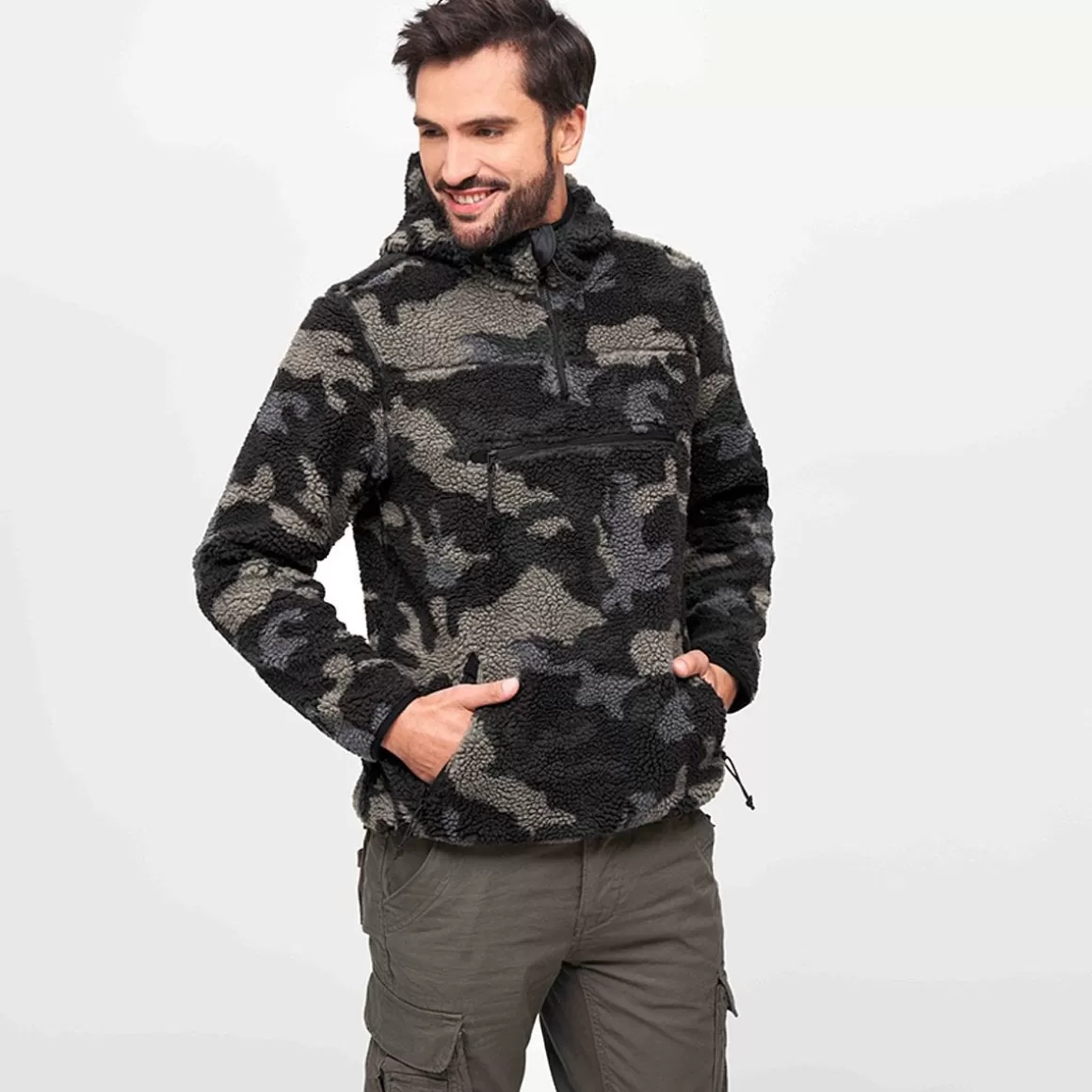 Brandit Fleeces> Teddyfleece Worker Pullover Dark Camo