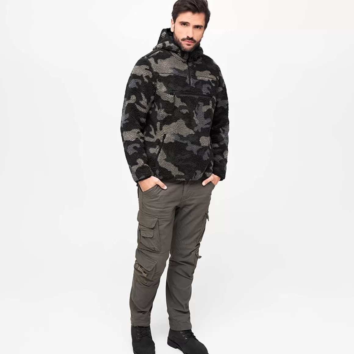 Brandit Fleeces> Teddyfleece Worker Pullover Dark Camo