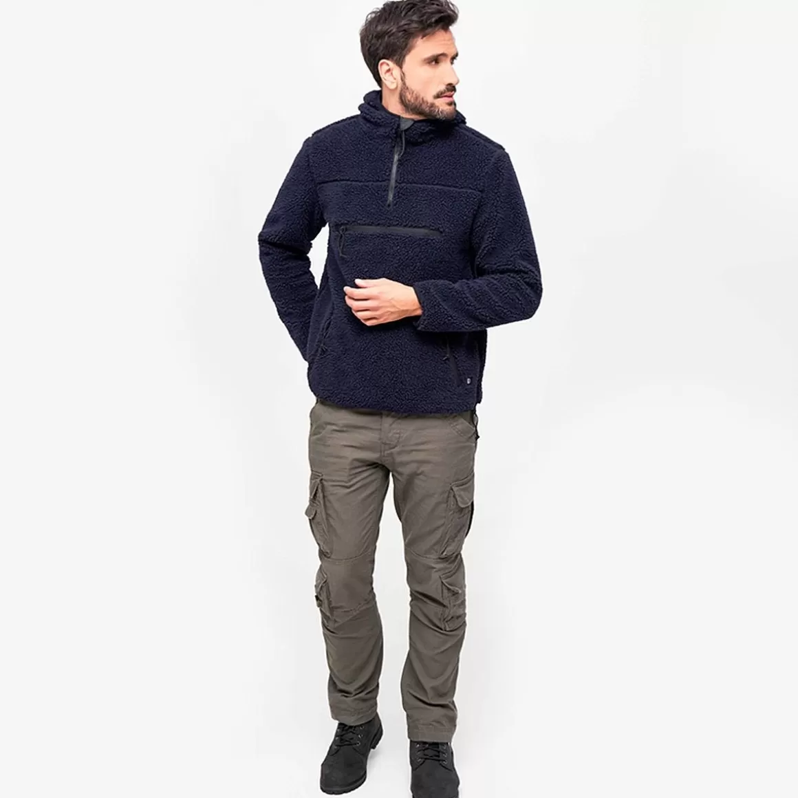 Pentagon Fleeces>Brandit Teddyfleece Worker Pullover Navy