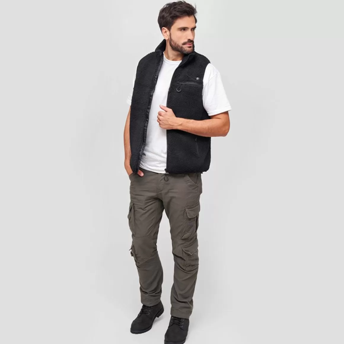 Brandit Fleeces> Teddyfleece Worker Vest Black