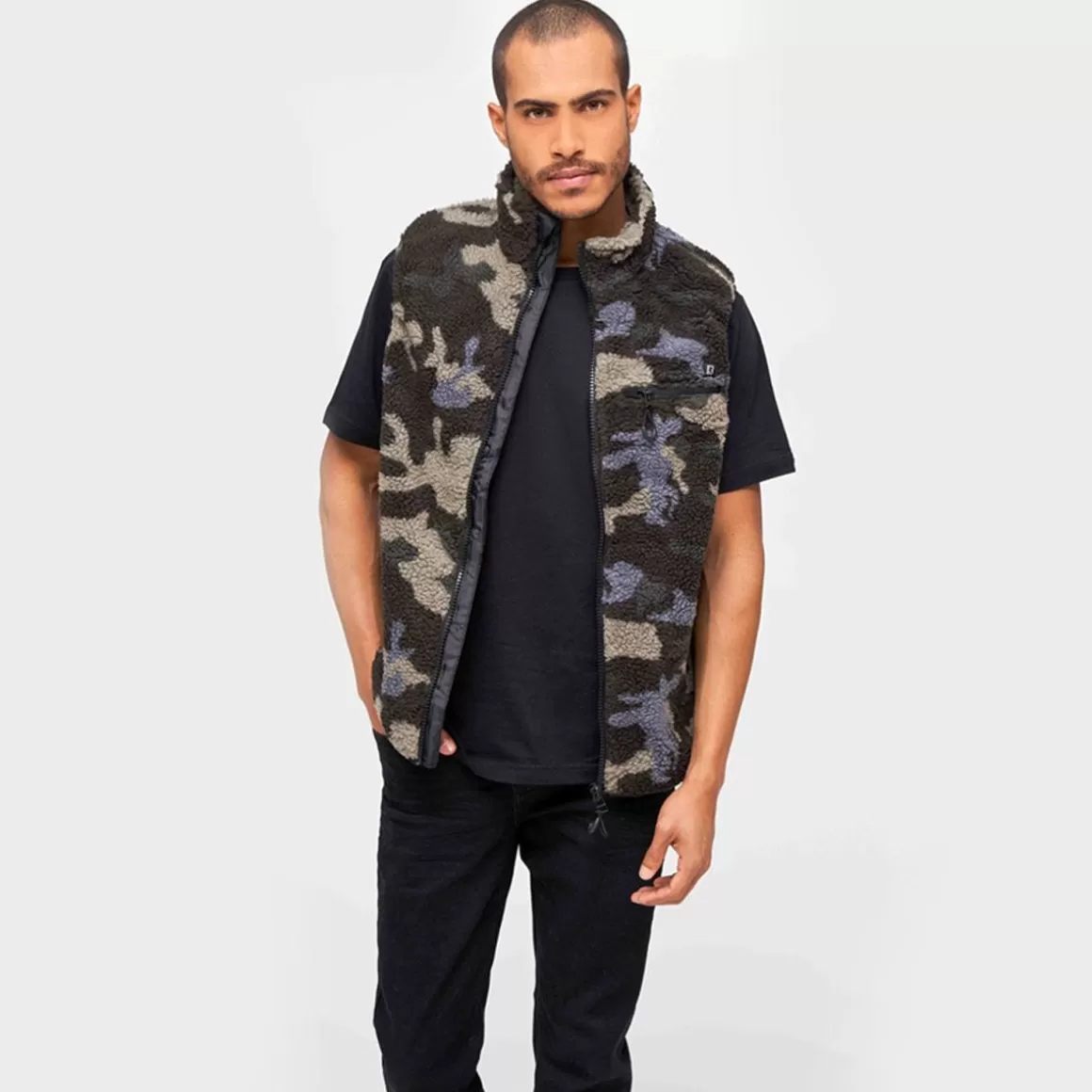 Pentagon Fleeces>Brandit Teddyfleece Worker Vest Dark Camo