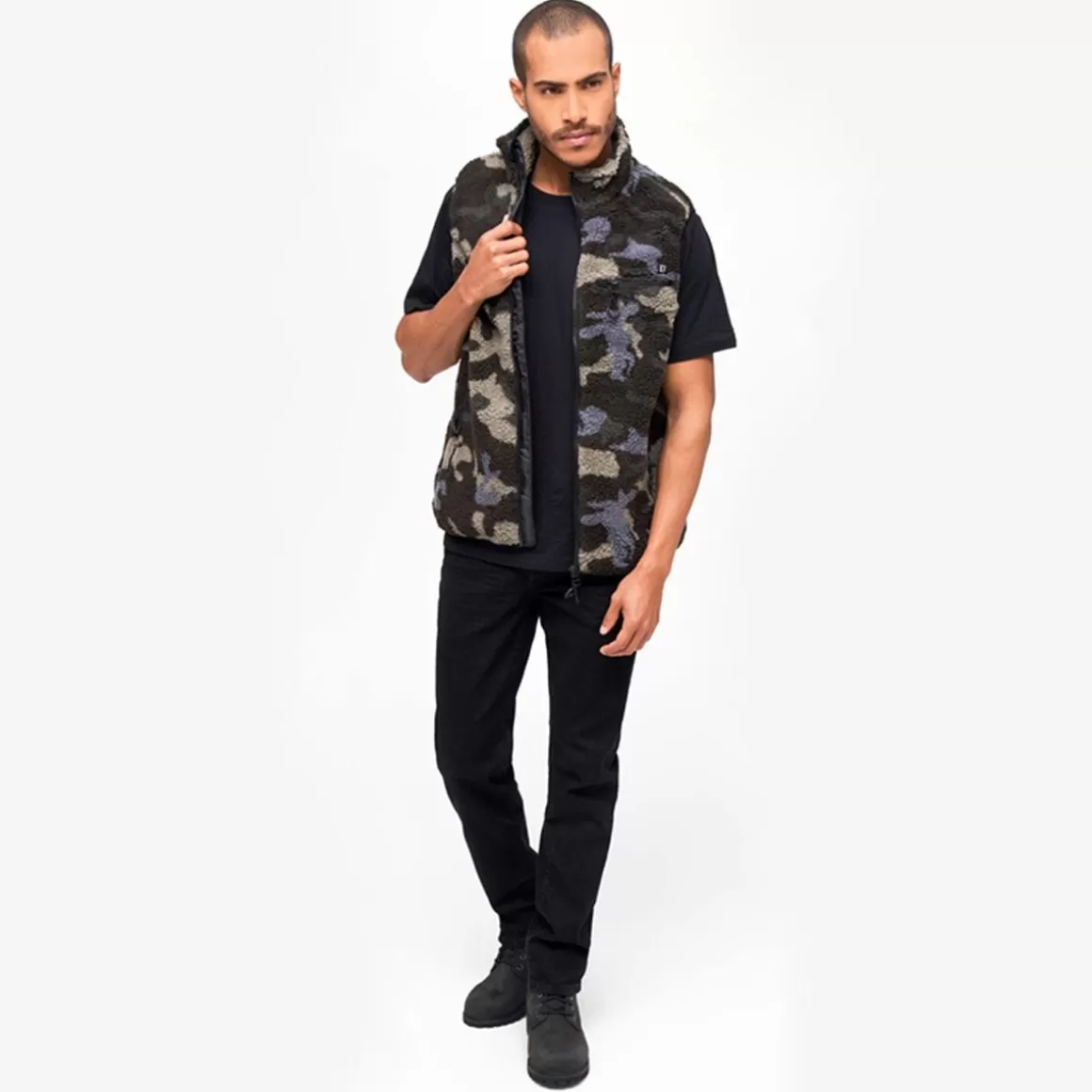 Pentagon Fleeces>Brandit Teddyfleece Worker Vest Dark Camo