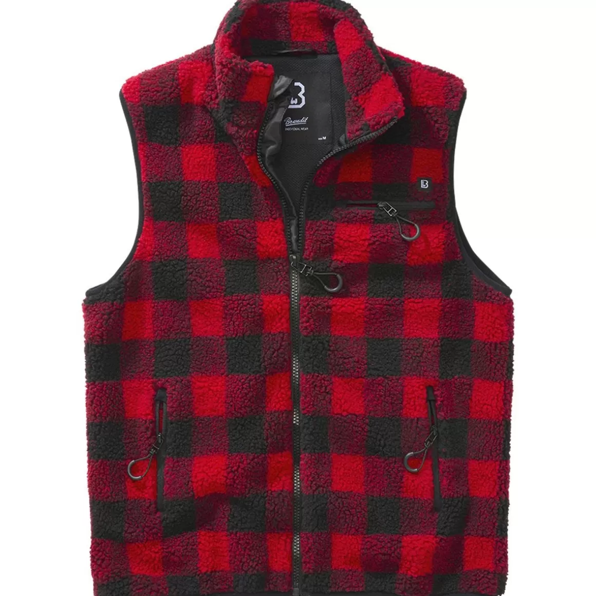 Alpinus Fleeces>Brandit Teddyfleece Worker Vest Red/Black