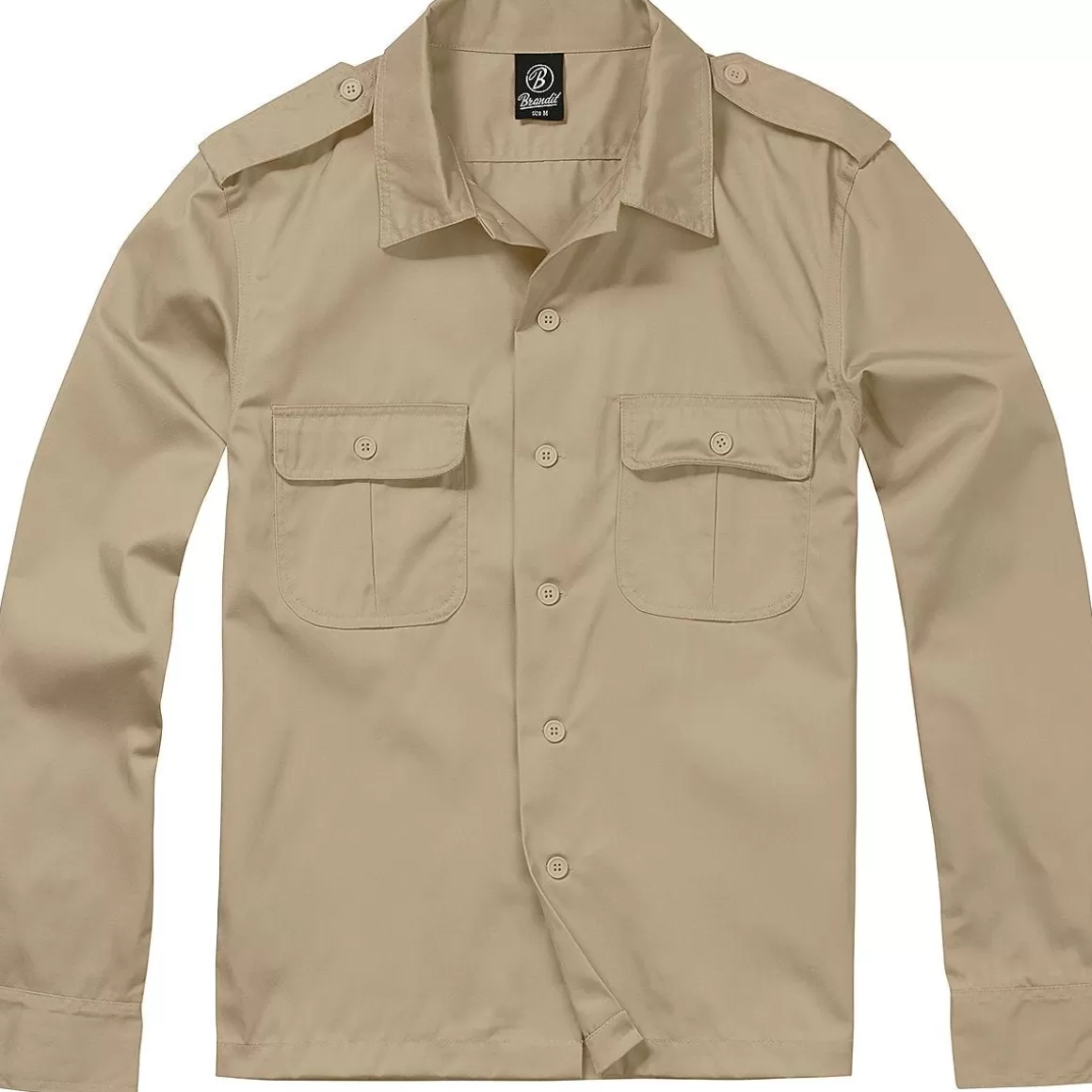 Pentagon Shirts>Brandit Us Shirt Long Sleeve Beige