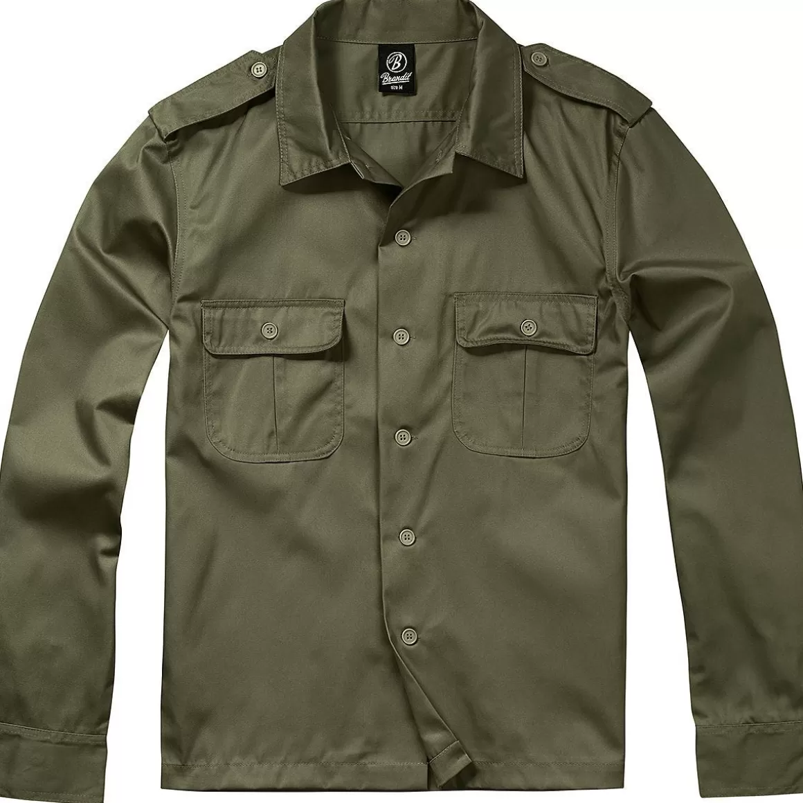 Flyye Industries Shirts>Brandit Us Shirt Long Sleeve Olive