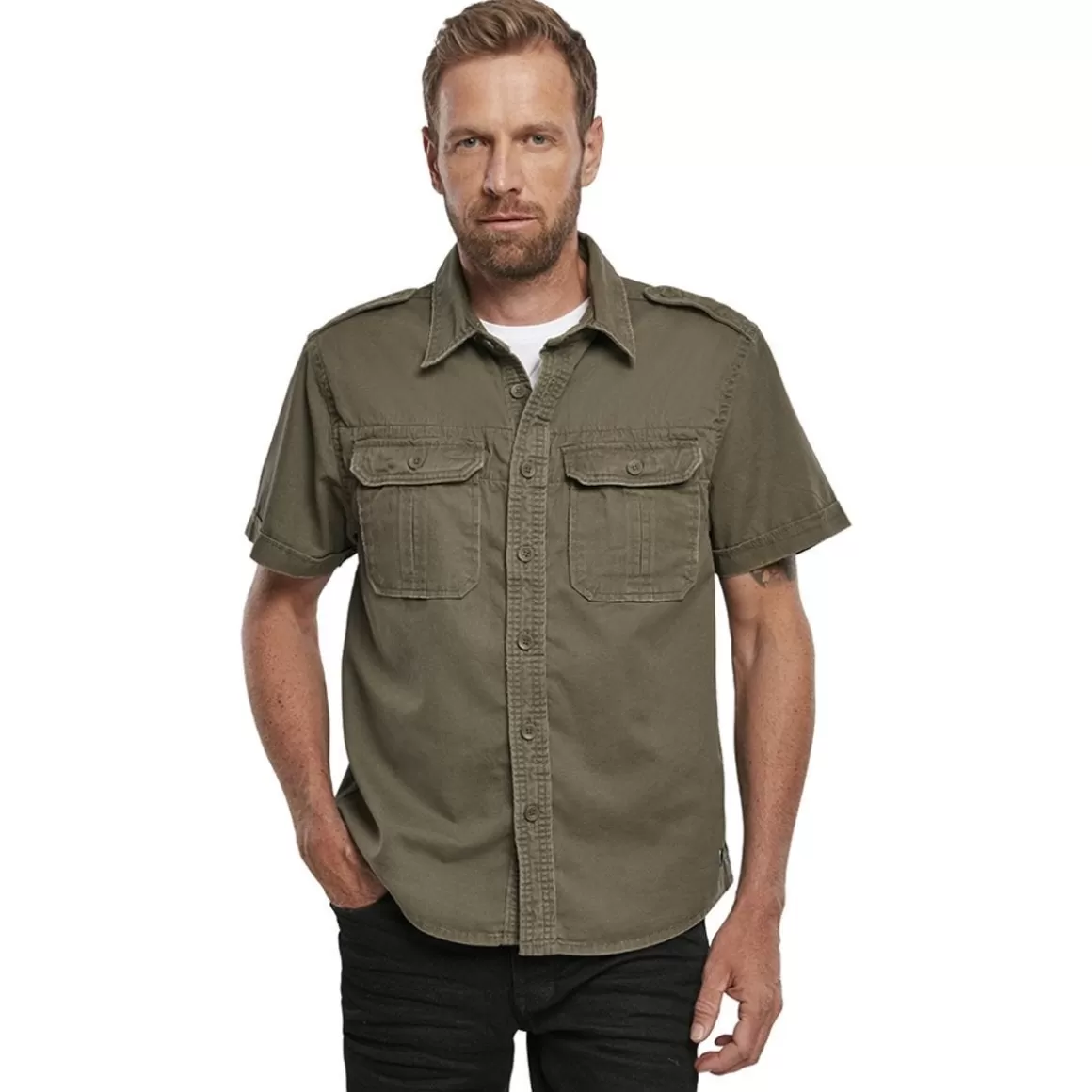 Brandit Shirts> Vintage Shirt Short Sleeve Olive